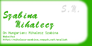 szabina mihalecz business card
